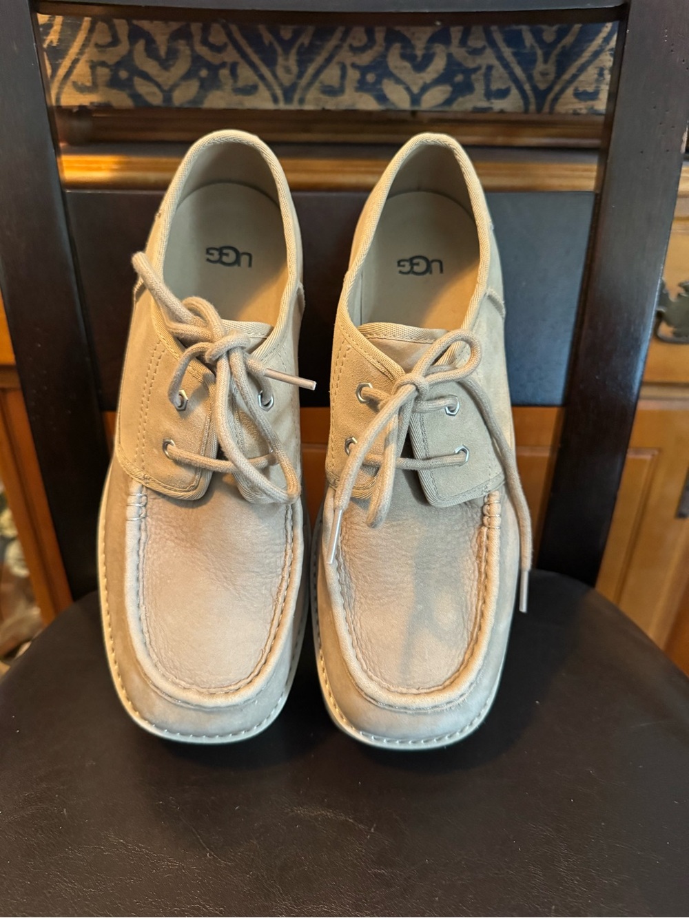 UGG Cream Suede Platform Lace-Up Sneakers - Picture 2 of 3